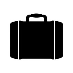 Simple Silhouette of a Black Briefcase, Indicating Travel and Professionalism