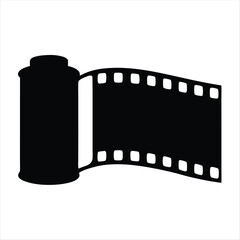 Black and white illustration of a roll of vintage camera film