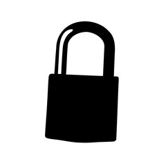 Stylized Black Padlock Illustrating Security and Privacy Concepts for Various Applications