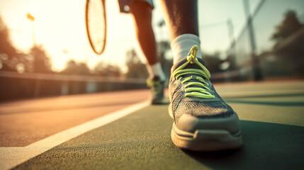 feet of man   playing tennis