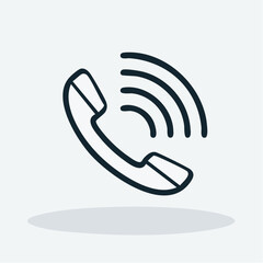 Iconic Telephone Ringing A Simple and Modern Illustration for Communication and Support