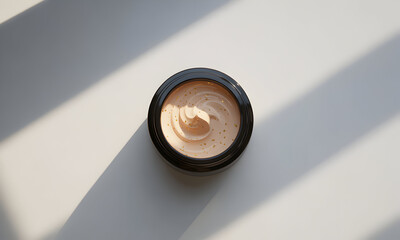 Beige Cream With Gold Leaf in Black Jar