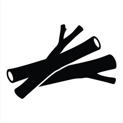 Obraz premium Stylized image of two logs, simple vector illustration of firewood concept