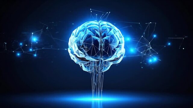 Abstract 3D Brain Model with Network Connections