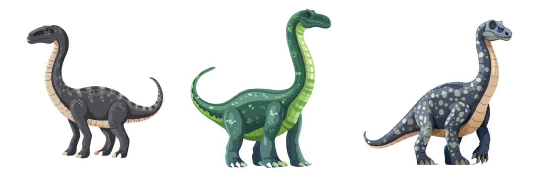 Set of Dinosaur Illustration Isolated on Transparent Background. PNG - Powered by Adobe
