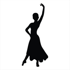 Fototapeta premium Silhouette of a graceful ballerina dancing with elegance and poised confidence