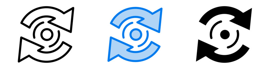 Refresh icon set multiple style collection