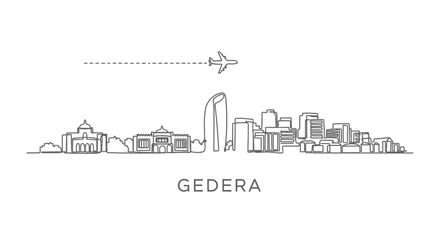 Fototapeta premium Gedera Cityscape Travel Skyline.