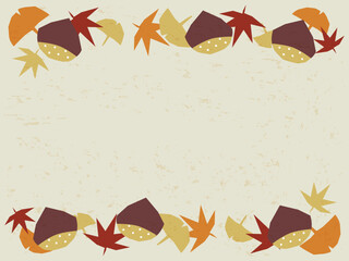  紅葉と栗のフレーム