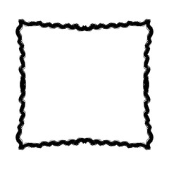 A black, hand-drawn style frame with a wavy, uneven border against a white background.