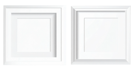 Realistic square white frames mockup.