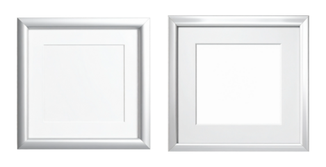 Realistic square silver frames mockup.