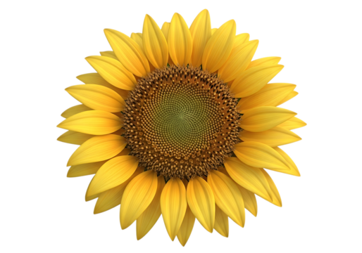 Isolated yellow sunflower blossom against black background symbolizing summer and nature