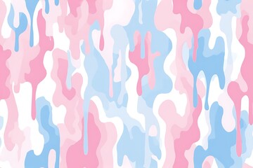 Seamless pastel slime dripping pattern in pink, blue, and white, playful design
