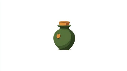 Fototapeta premium Isolated bottle, a comprehensive view of sealed container with cap, emphasizing shape, material, and potential use.