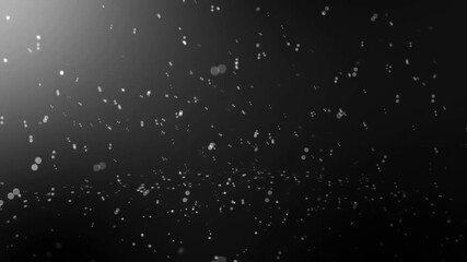 Falling bouncing abstract white particles on dark gray digital background - Powered by Adobe