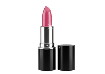 Obraz premium Elegant Pink Lipstick with Black and Silver Tube for Beauty Products