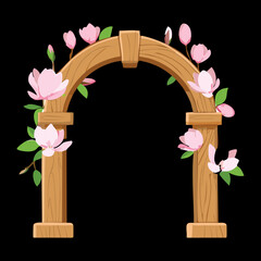Ornate arch with a gentle dusting of pink petals, a simple and beautiful spring design