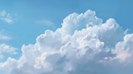Naklejka premium A beautiful summer sky with floating soft white clouds