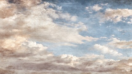 A vintage postcard style background of a beautiful cloudy sky