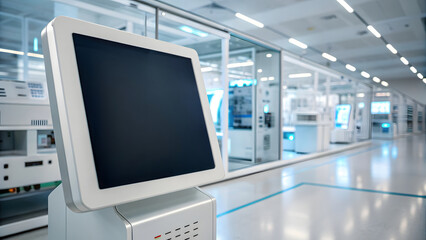Fototapeta premium Medical technology showing a blank LCD monitor in a hospital room