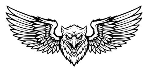 vector winged owl head emblem