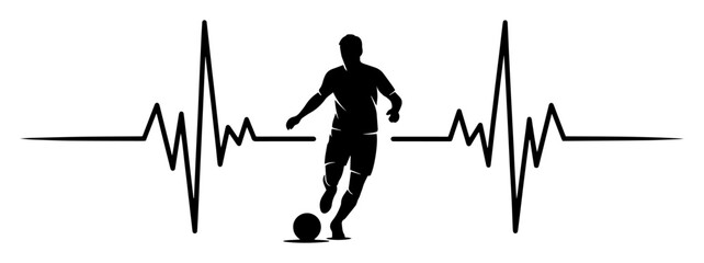 soccer player heartbeat lifeline sport passion logo © Aisha Kudorova