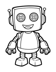 vector cute cartoon robot mascot standing illustration