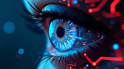 Cybernetic AI Eye – Futuristic Vision of Artificial Intelligence and Cybersecurity