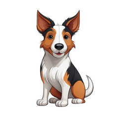 Cheerful Toy Fox Terrier dog illustration with cartoon style, featuring soft shading and friendly expression. This full body depiction showcases dog playful nature and vibrant colors
