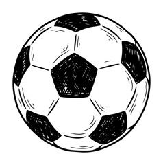 soccer ball hand drawn sketch vintage vector illustration © Aisha Kudorova
