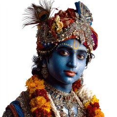 Cultural celebration of lord krishna india portrait photography vibrant colors artistic view devotion