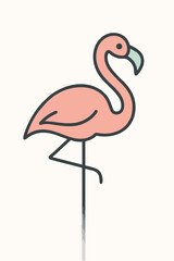 Fototapeta premium flamingo on white