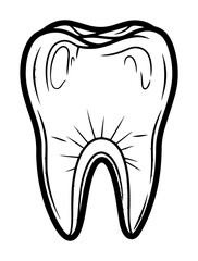 clean tooth healthy dental line art vector icon
