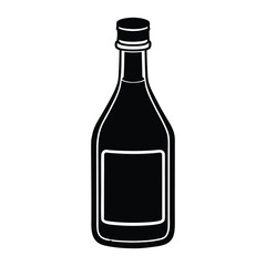 a bottle of wine is shown in a black and white illustration