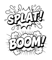 comic book sound effects splat and boom vector © Aisha Kudorova