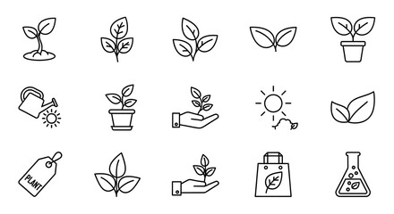 Simple and Modern Icons for Nature and Environmental Concepts