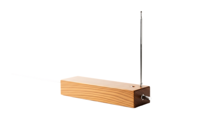 Wooden theremin musical instrument isolated on a transparent background