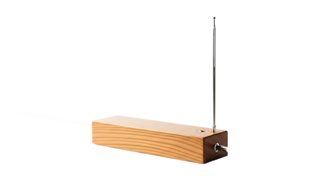 Wooden theremin musical instrument isolated on a transparent background