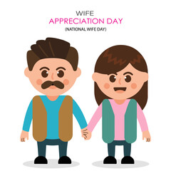 Wife Appreciation Day Illustration Couple Holding Hands