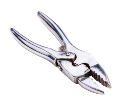 Chrome Pliers on Transparent Background