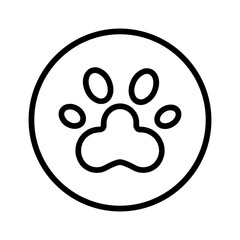 Vector black line icon for Animal paw