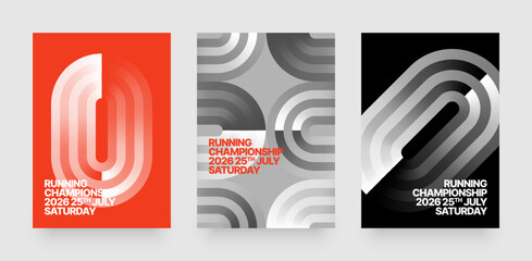 Layout with running track for sports event, competition or championship. Template for background, poster or cover.