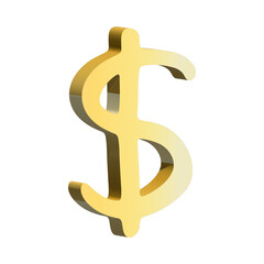3d dollar currency symbol. Single element for design