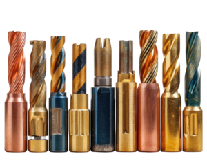 Close-up of an Array of Auger Bits with a Transparent Background