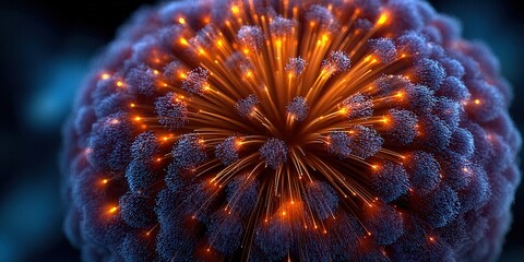 A captivating image of a glowing sphere with radiating orange light and dynamic energy.