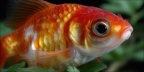 A stunning close-up of a goldfish, showcasing vibrant colors and intricate details.