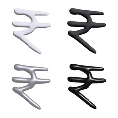 Fototapeta premium 3d rupee currency symbol set Single element for design