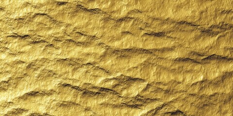 Close-up of a rough gold texture with a shimmering, metallic surface.
