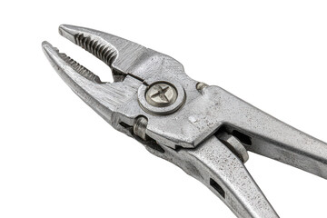 Close-up of Silver Slip-Joint Pliers on Black Background